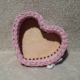 Horgolt rózsaszín szív alakú kosár (kicsi)